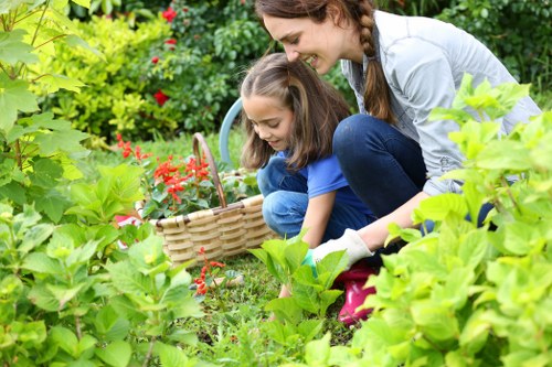 Overgrown garden being cleared in Locksbottom